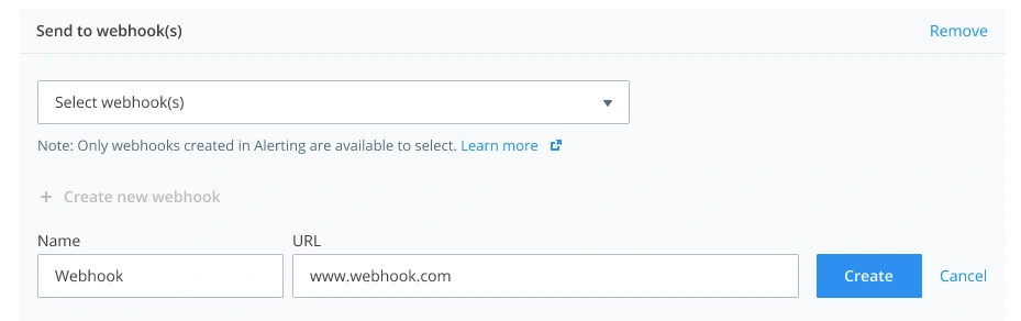 Send to webhooks