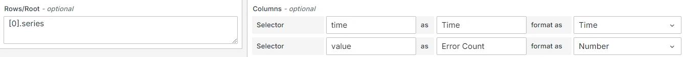 Grafana response parsing