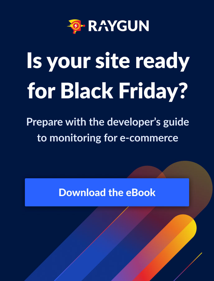 Graphics of light beams and text reading 'Is your site ready for Black Friday?' – Download the ebook
