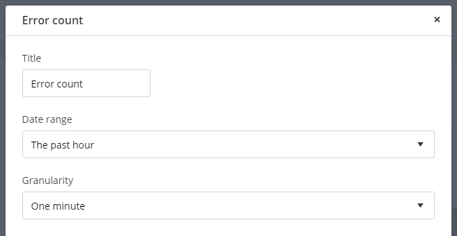 The granularity option when choosing a time range