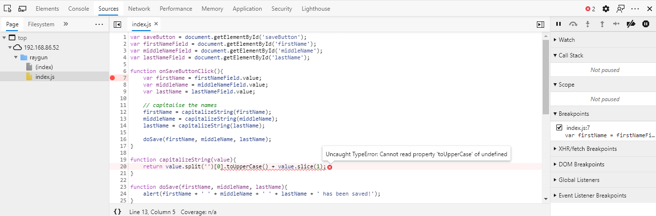 Debug JavaScript in Microsoft Edge