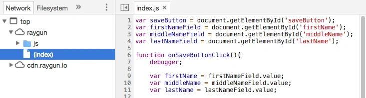 Debug Opera programmatic breakpoint