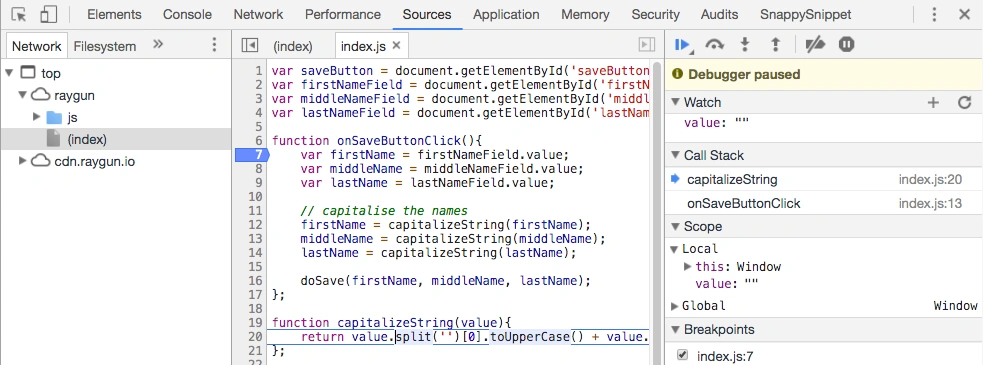 Debug Opera line breakpoints