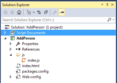 Visual studio solution explorer