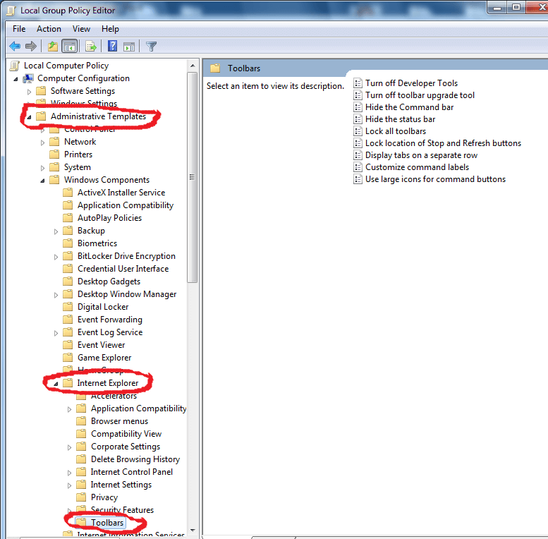 Screenshot showing navigation in IE11 Developer Tools