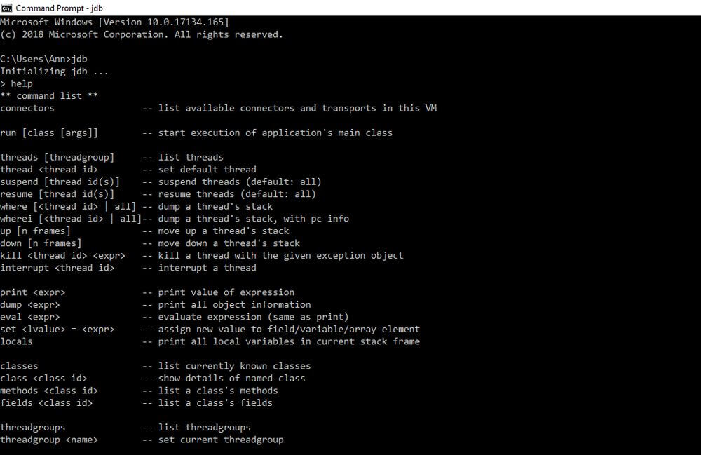 JDB is een Java debuggereedschap