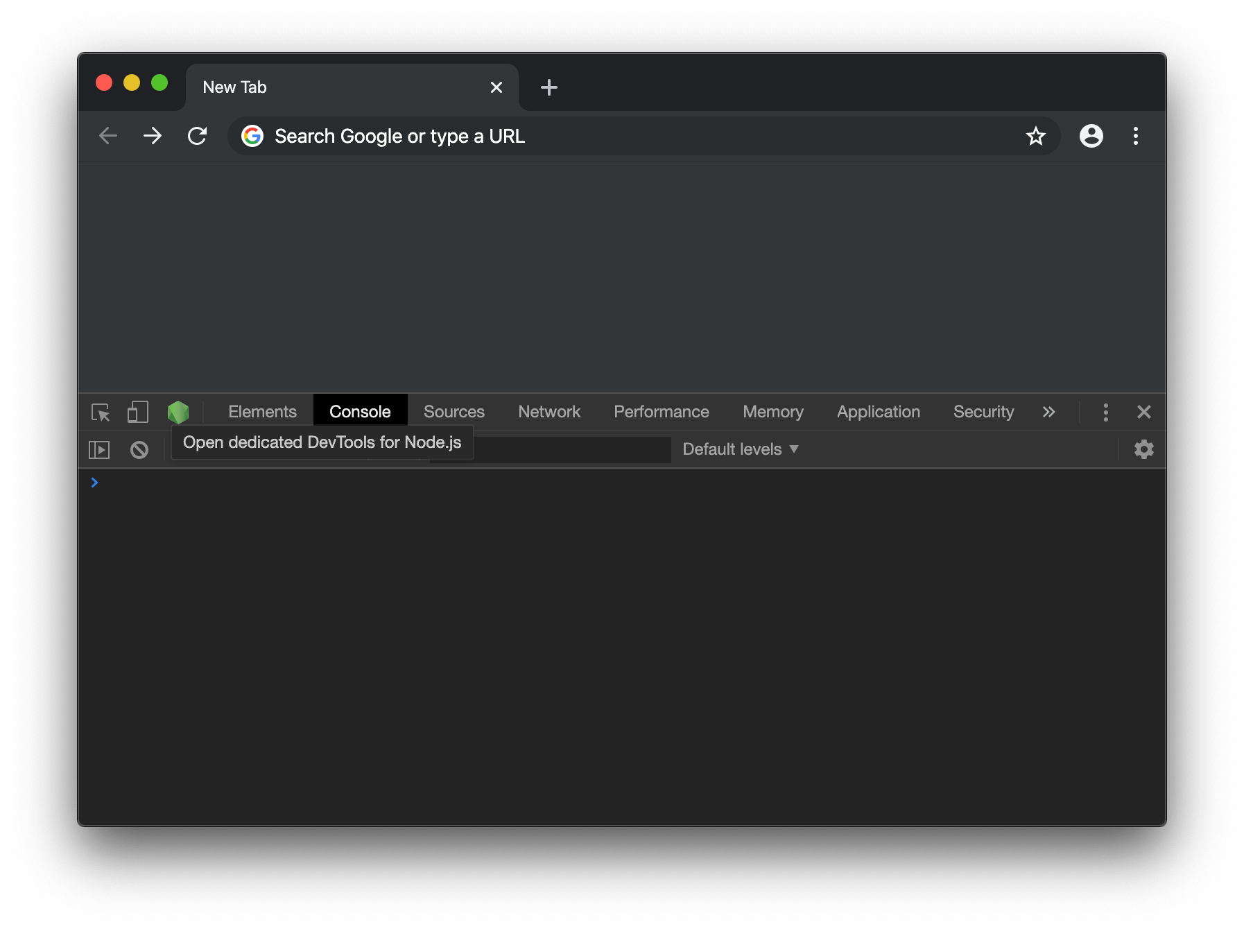 Click the green Node icon to open a new DevTools window