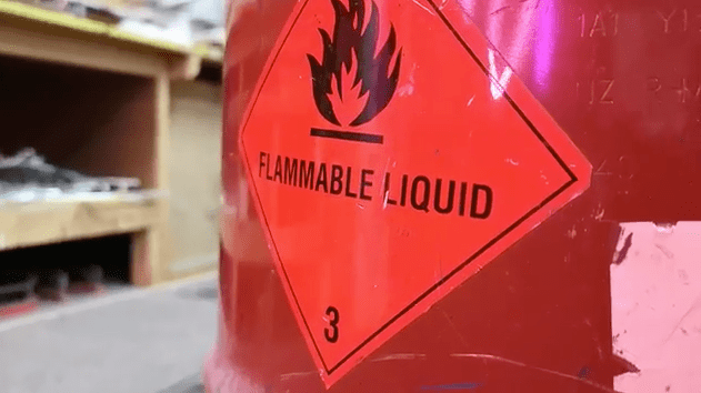 flammable liquid neon sign