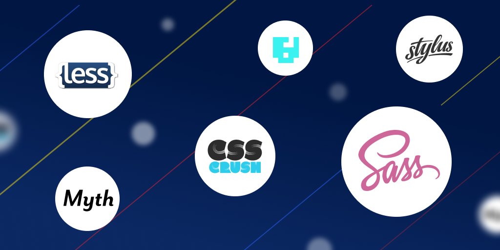 Feature image for Popular CSS preprocessors with examples: Sass, Less, Stylus and more