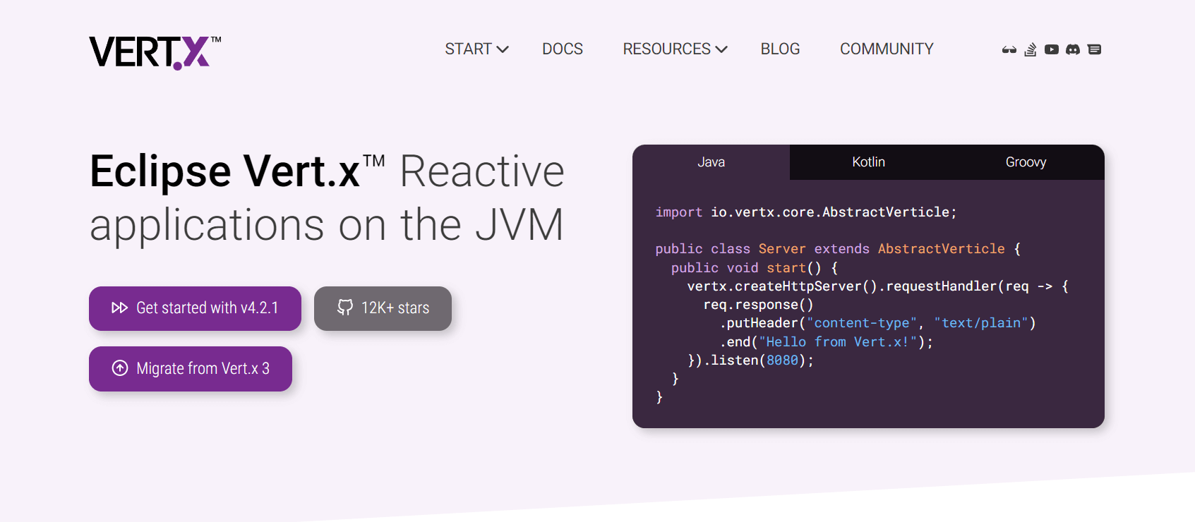 Popular Java Framework Vert.x
