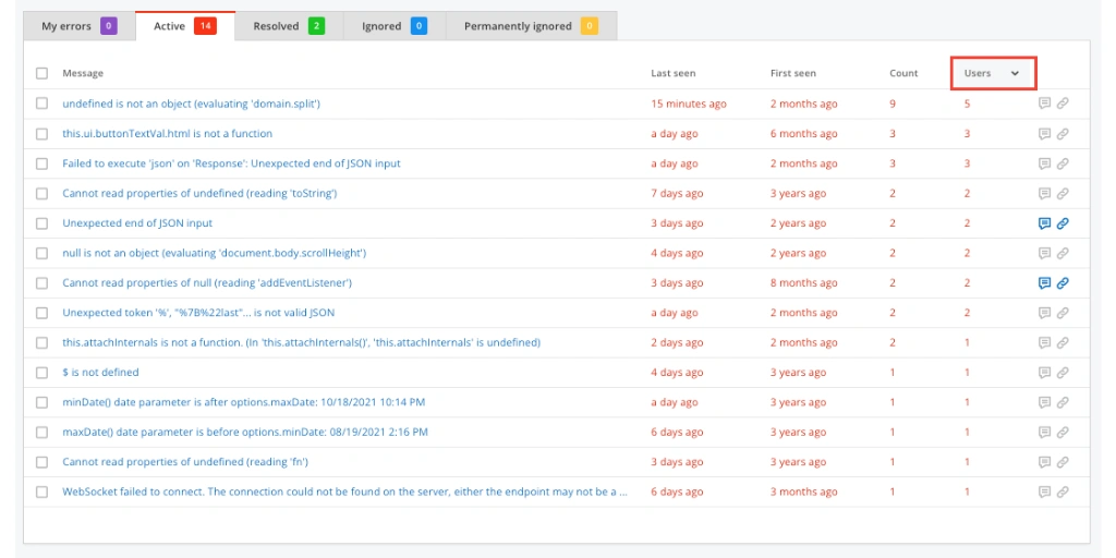 Error management sort