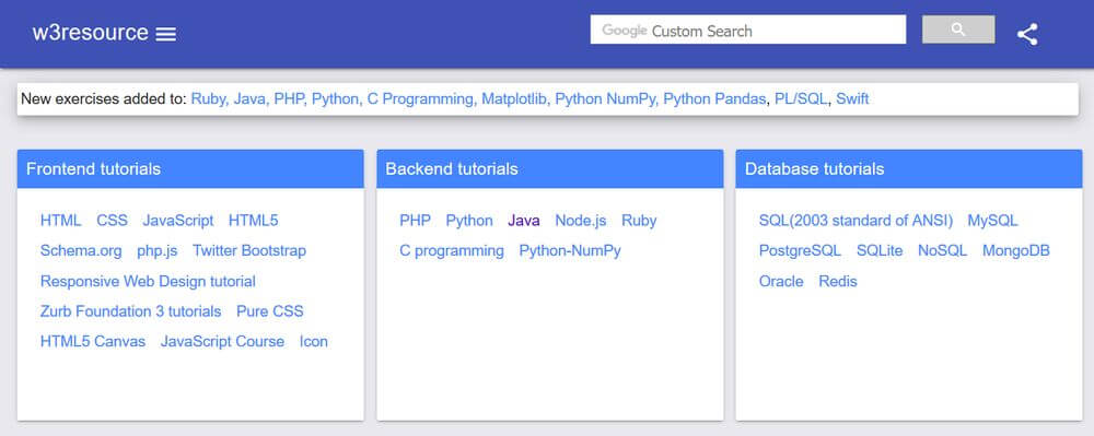 Types of Exceptions - w3resource