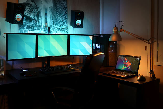 Web developer desk set up