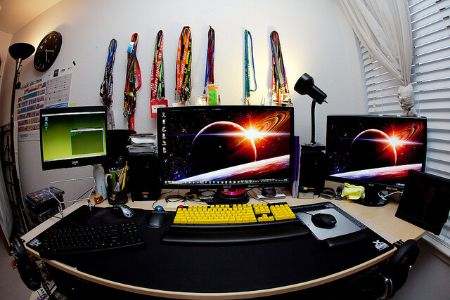 Web developer desk set up