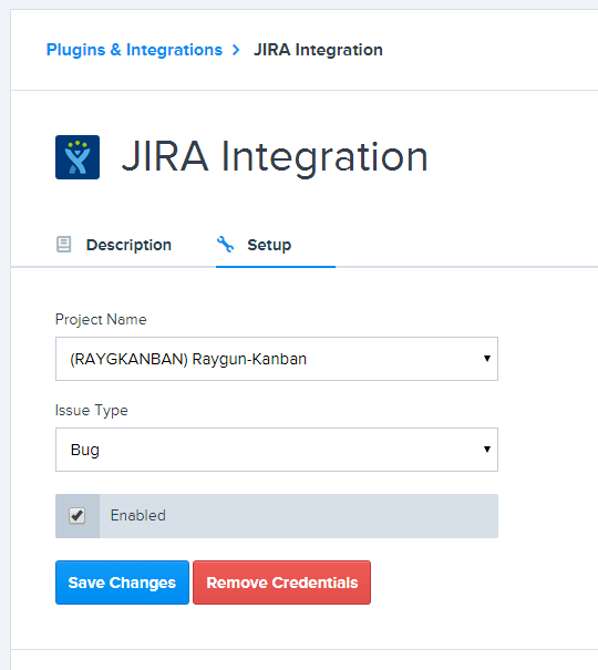 JIRA issue type selection