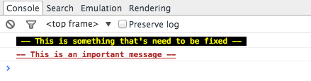 Custom console message to debug javascript