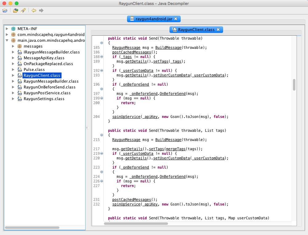 Using a Java decompiler is the first step when you need to debug java