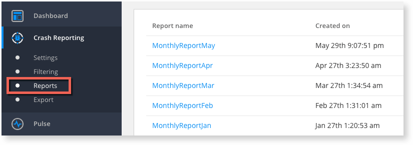 Image showing the reports feature 