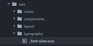 Sass tutorial : the folder structure and font sizes is important 
