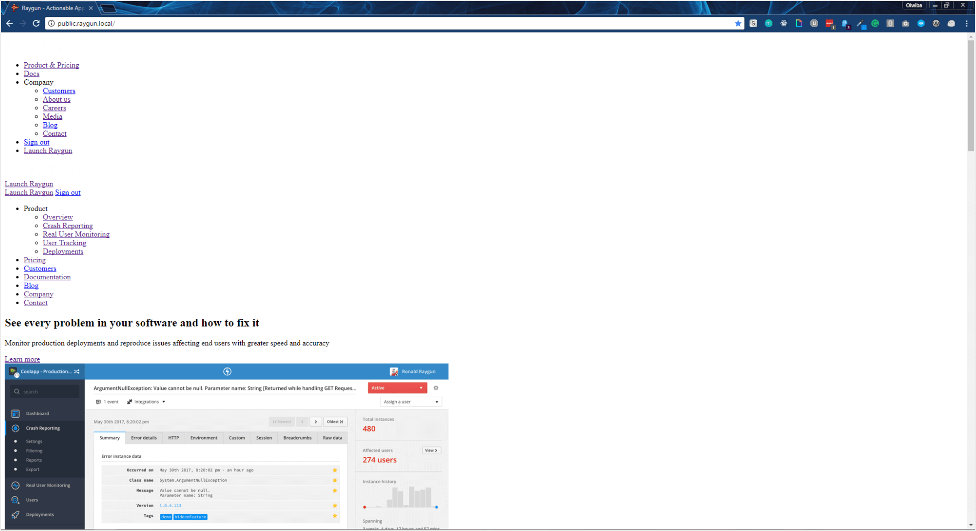 Screenshot showing a long list of options down the left of the page Common front-end mistakes: the browser doesn't know how to apply the style