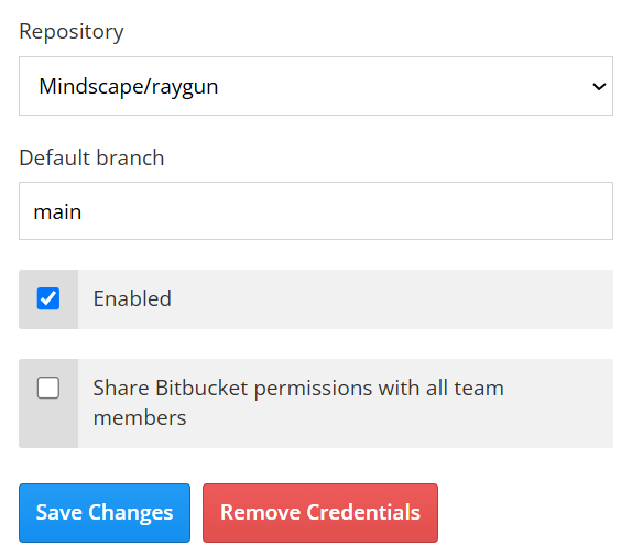 Bitbucket configuration