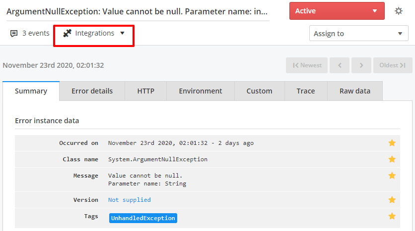 Crash reporting integration set up