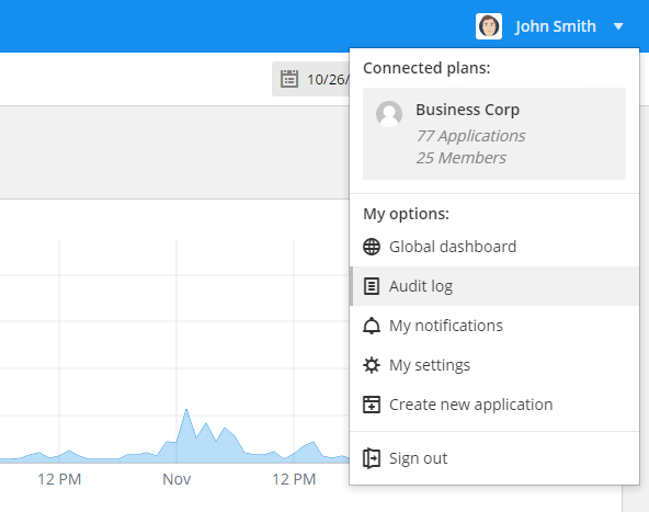 Audit log button inside plan controls